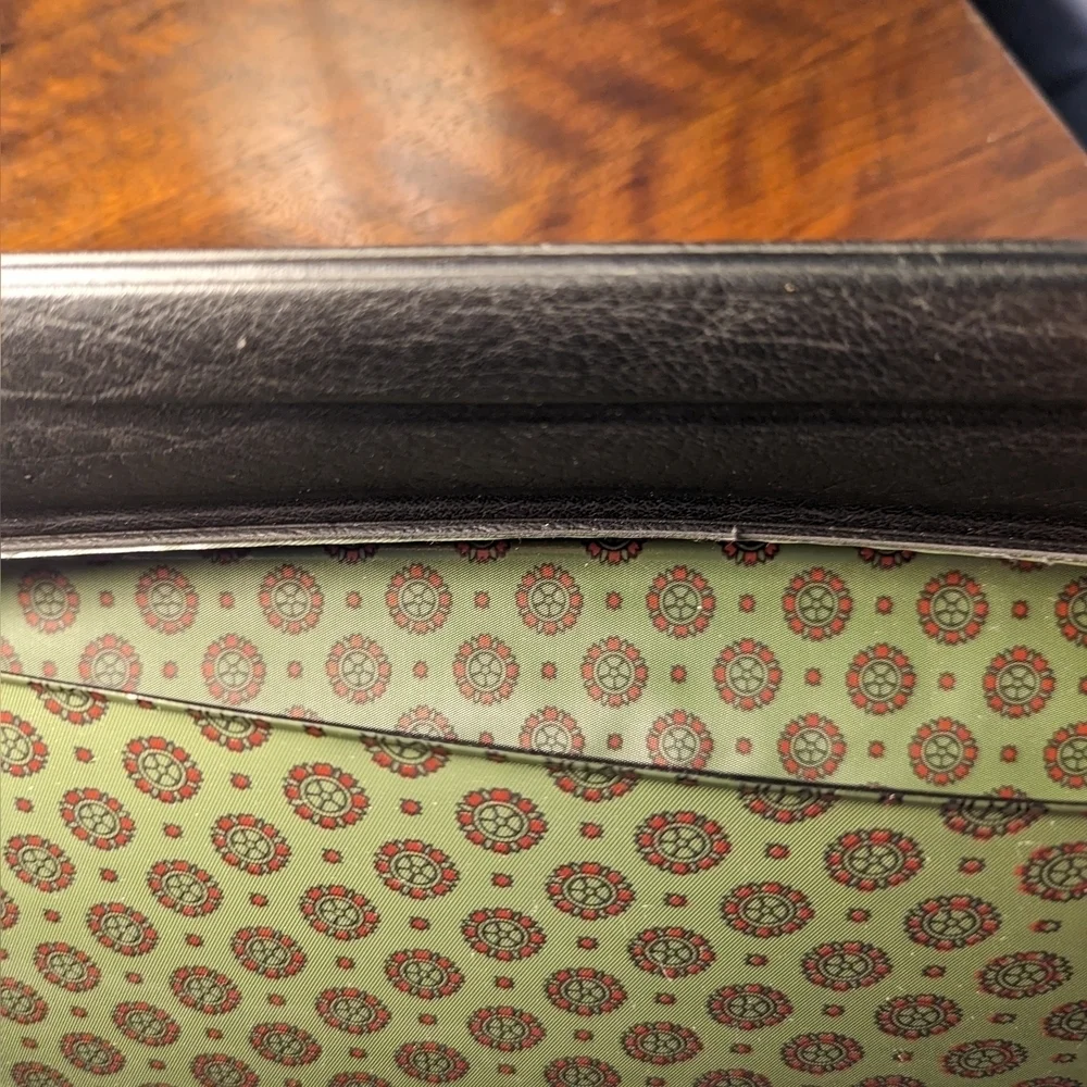 Vintage Men's Tie Travel, faux leather. Satin inside with extra pocket.